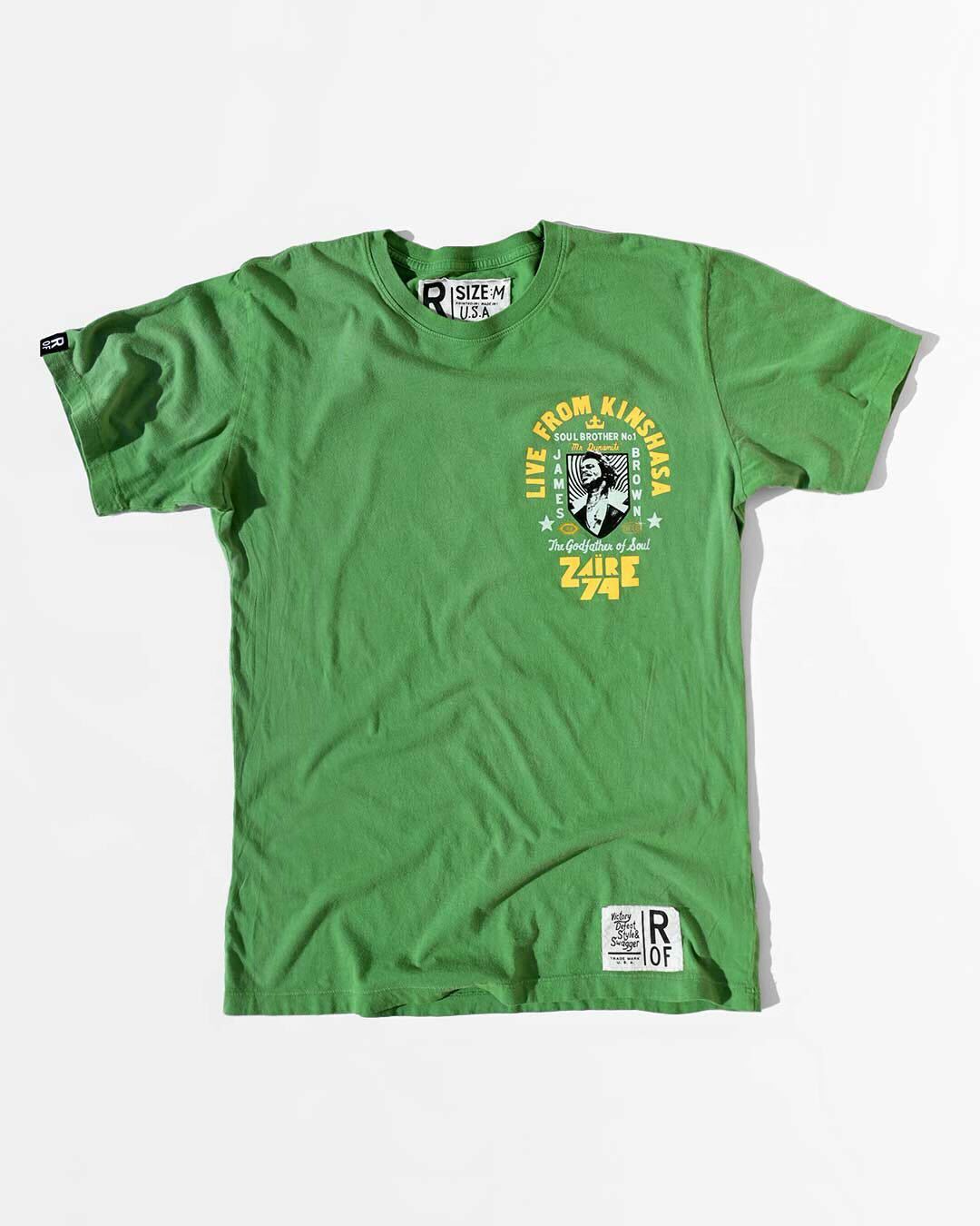 James Brown Zaire Green Tee - Roots of Fight Canada