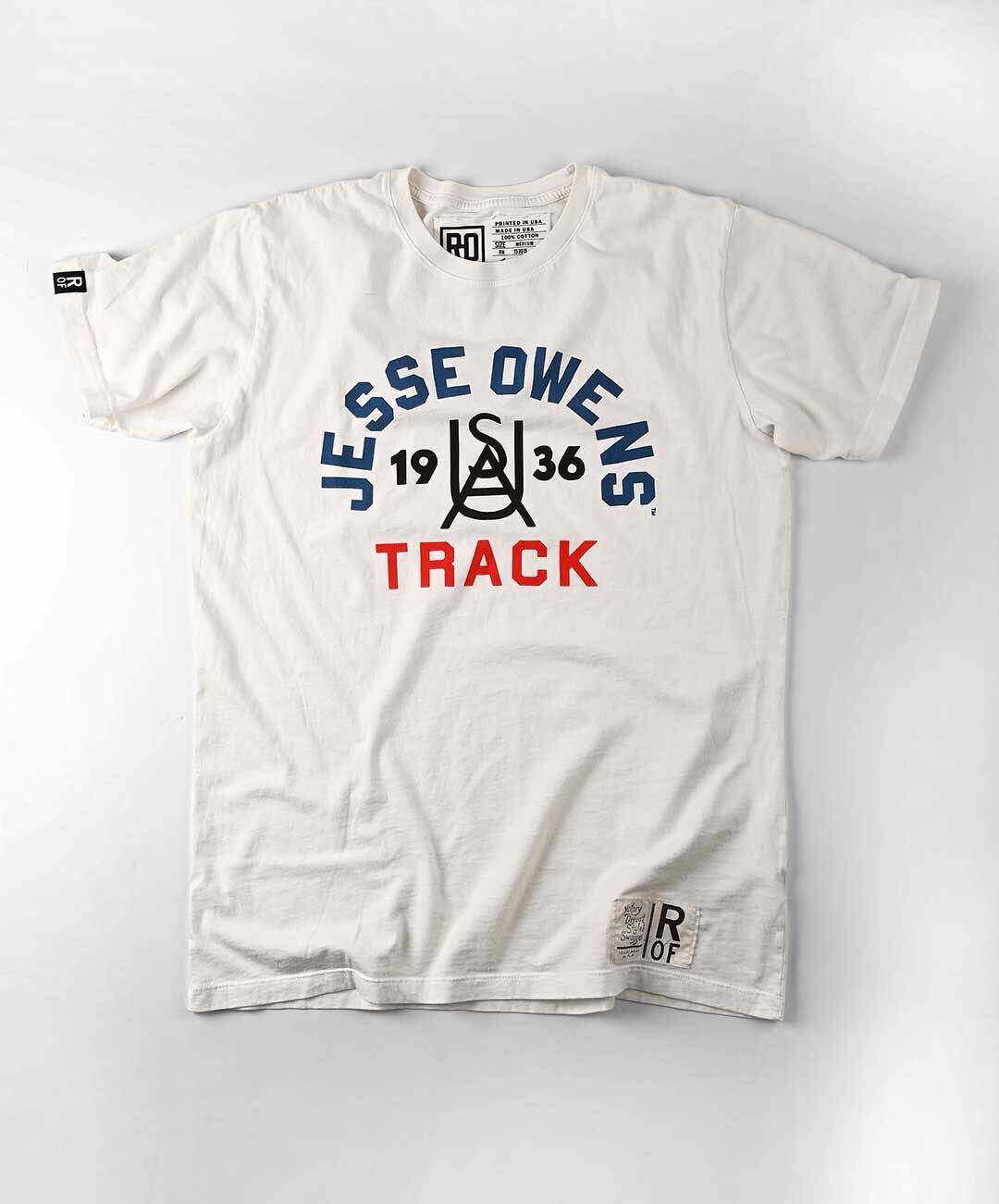 Jesse Owens 1936 Track White Tee - Roots of Fight