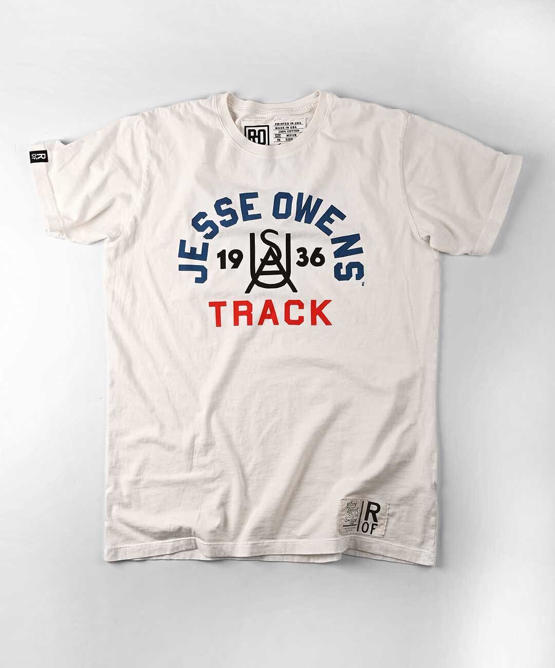 Jesse Owens 1936 Track White Tee - Roots of Fight
