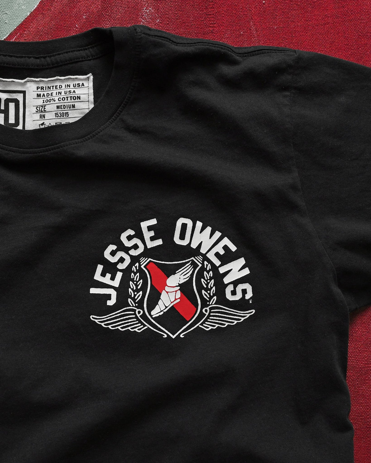 Jesse Owens The Buckeye Bullet Black Tee - Roots of Fight