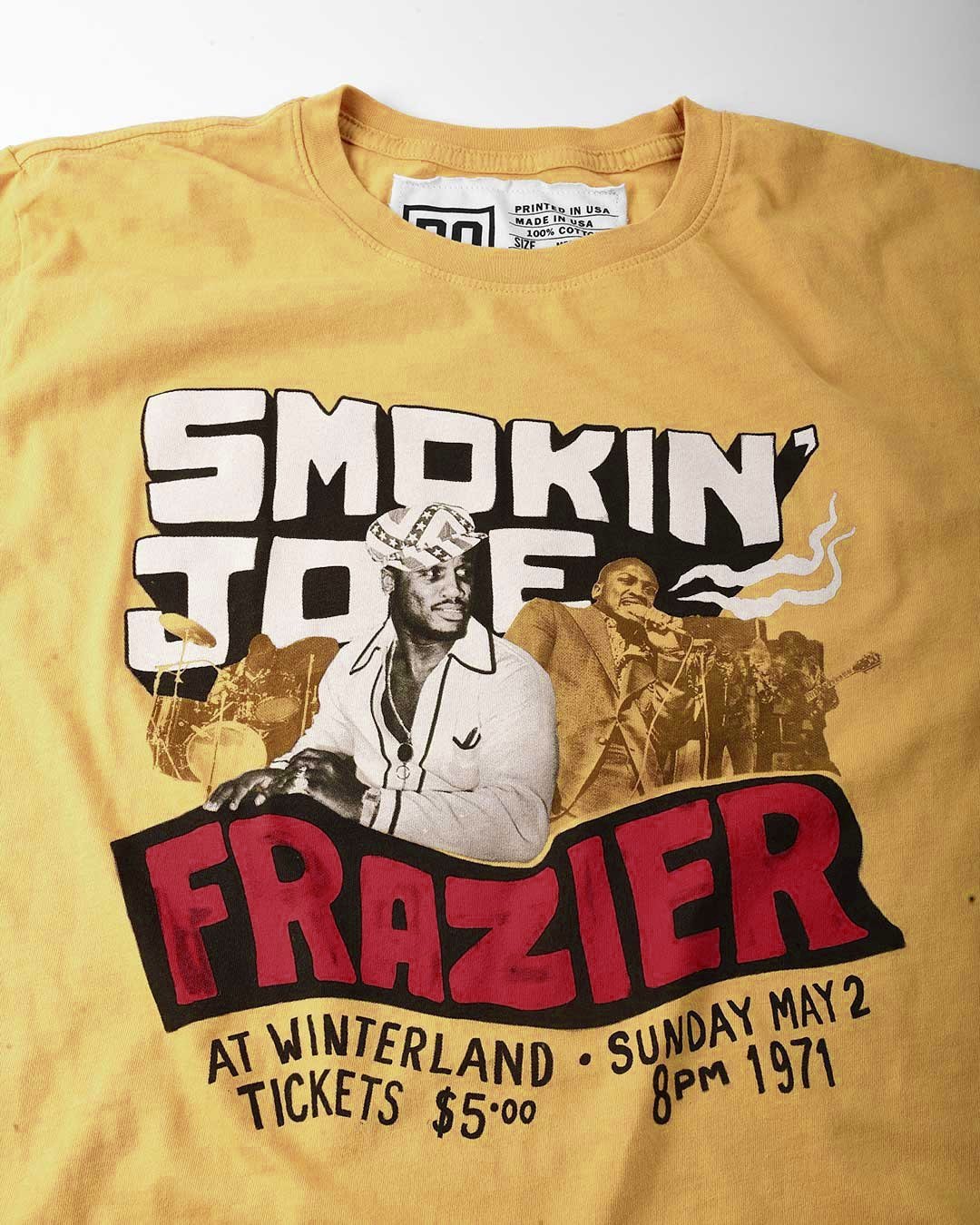 Joe Frazier - Winterland Concert Yellow Tee - Roots of Fight