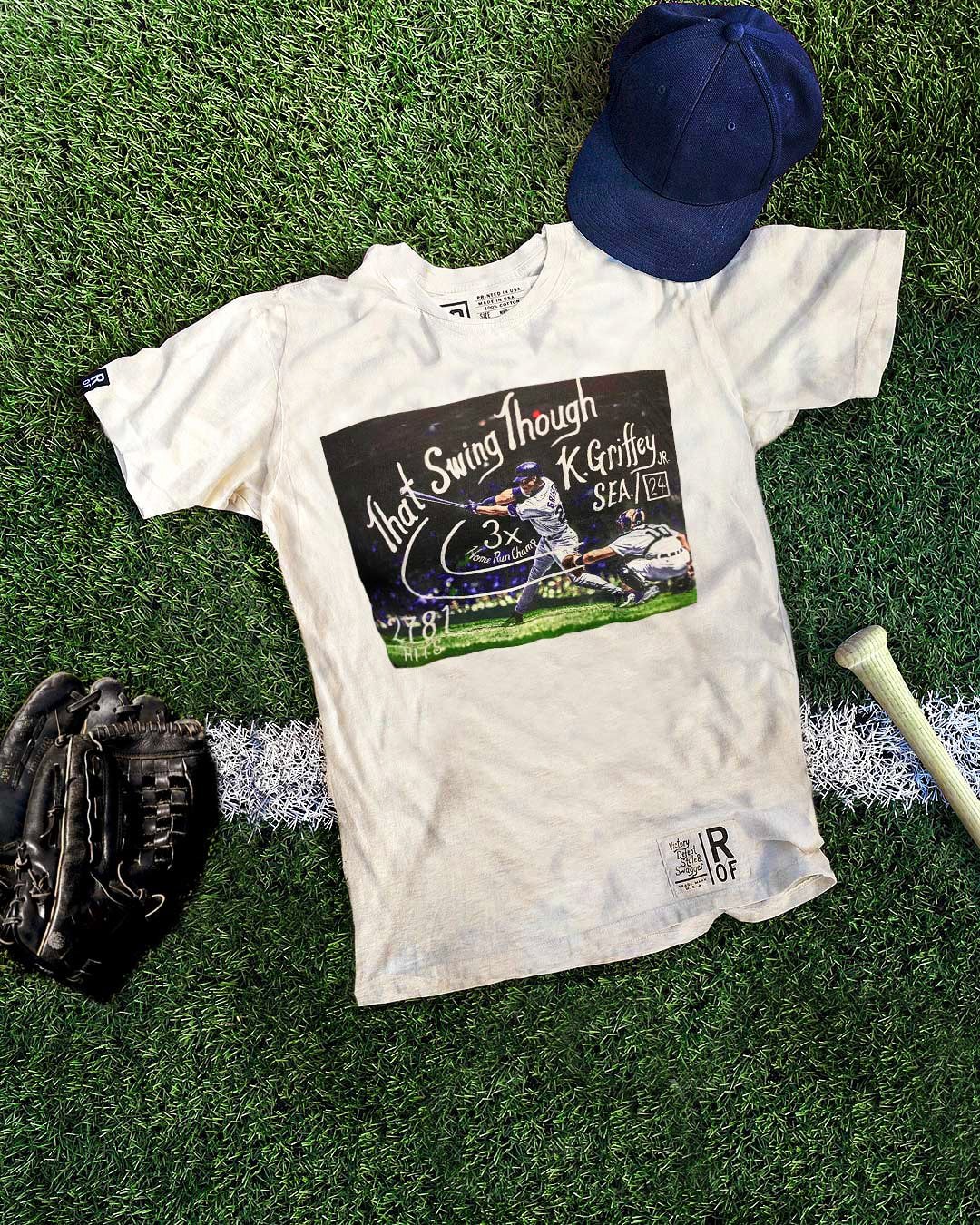 Ken Griffey Jr. Photo Vintage White Tee - Roots of Fight