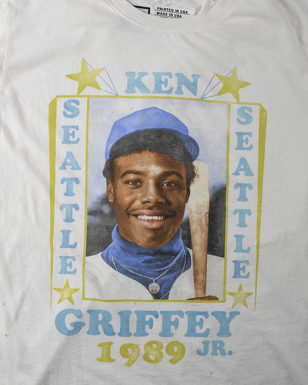 Ken Griffey Jr. Seattle White Photo Tee - Roots of Fight