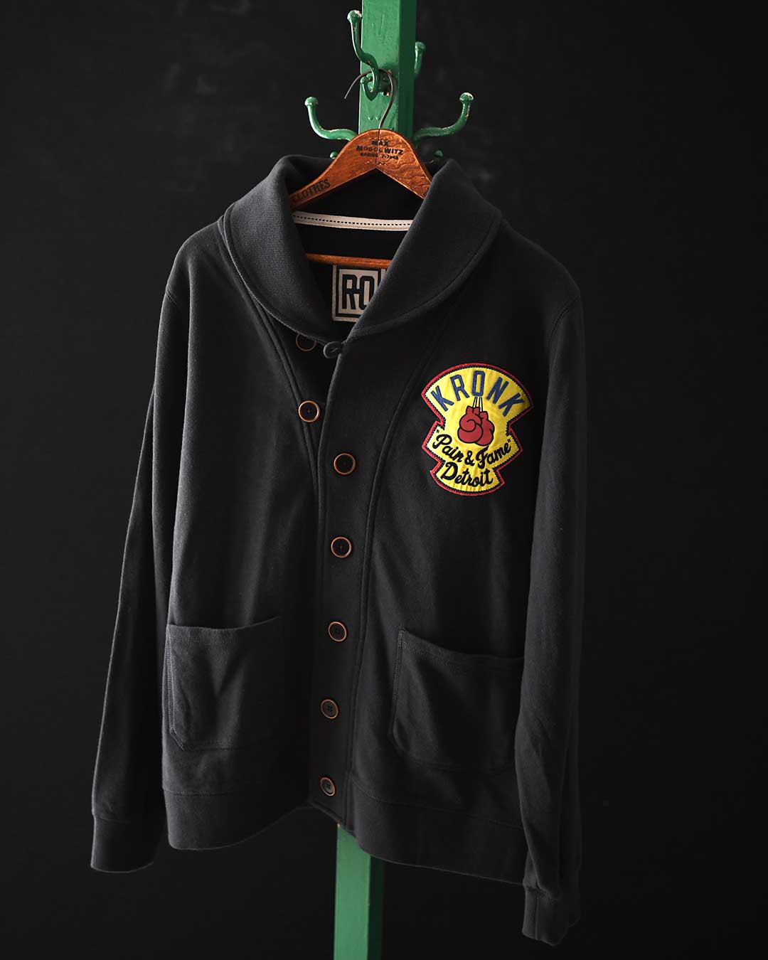 Kronk Boxing Black Cardigan - Roots of Fight