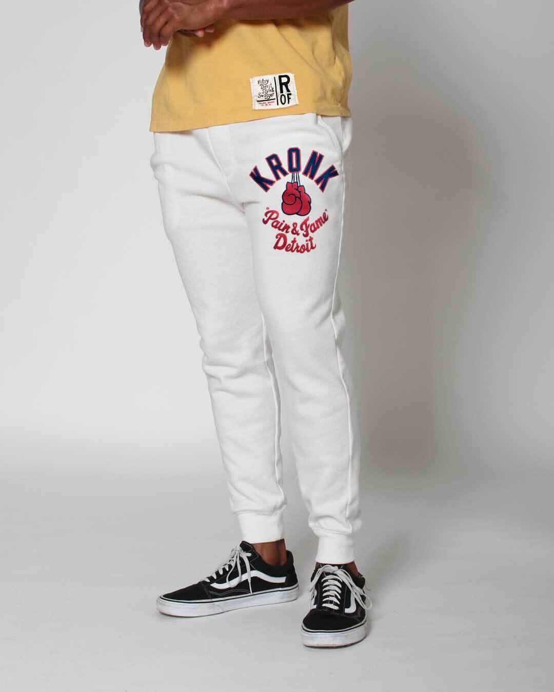Kronk 'Pain \u0026 Fame' Ivory Sweatpants - Roots of Fight