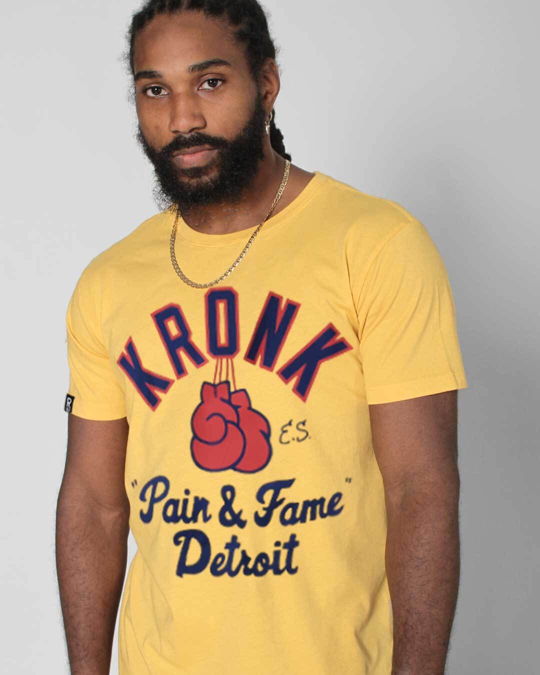 Kronk 'Pain & Fame' Yellow Tee - Roots of Fight