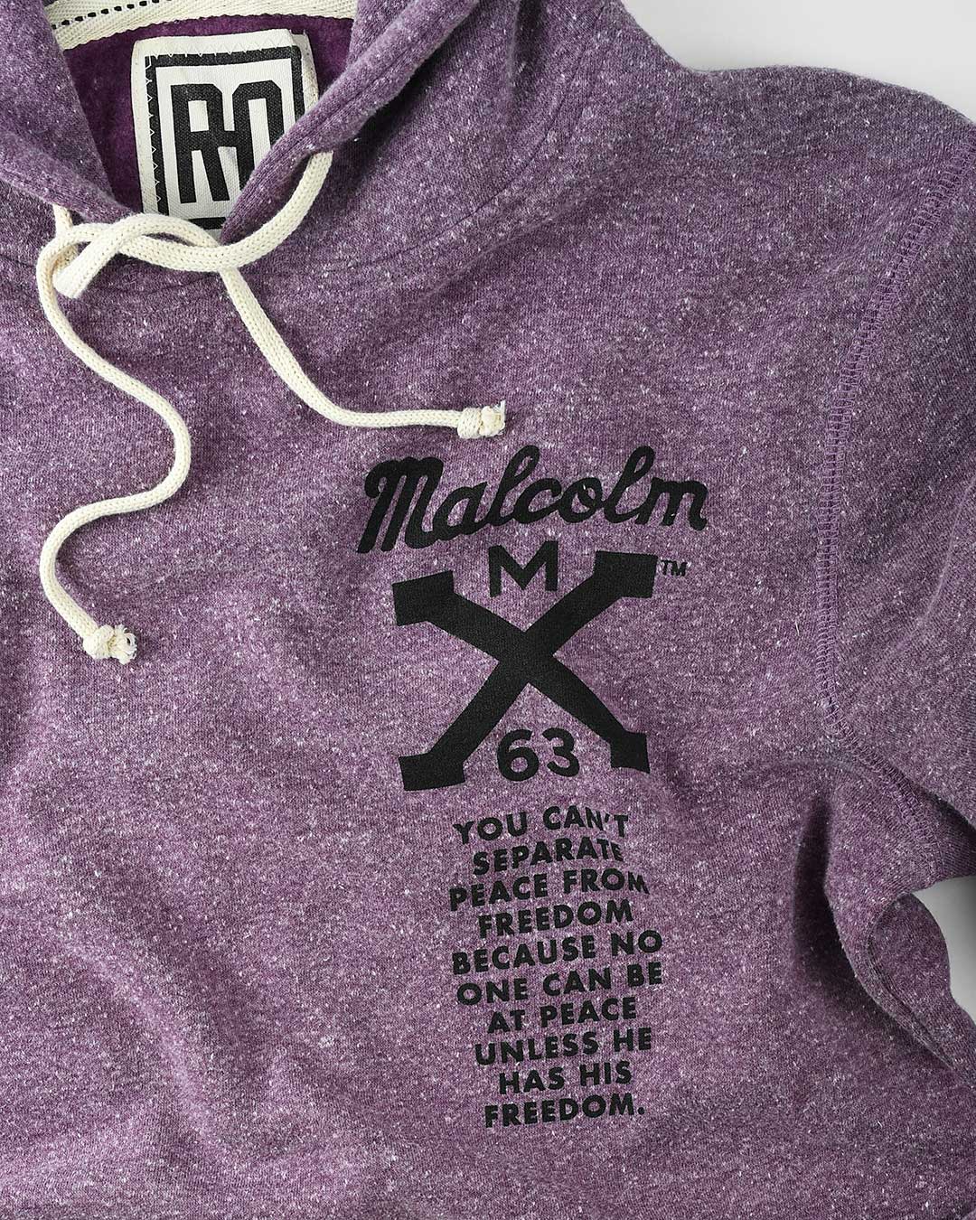 Malcolm X Freedom Purple Hoody - Roots of Fight