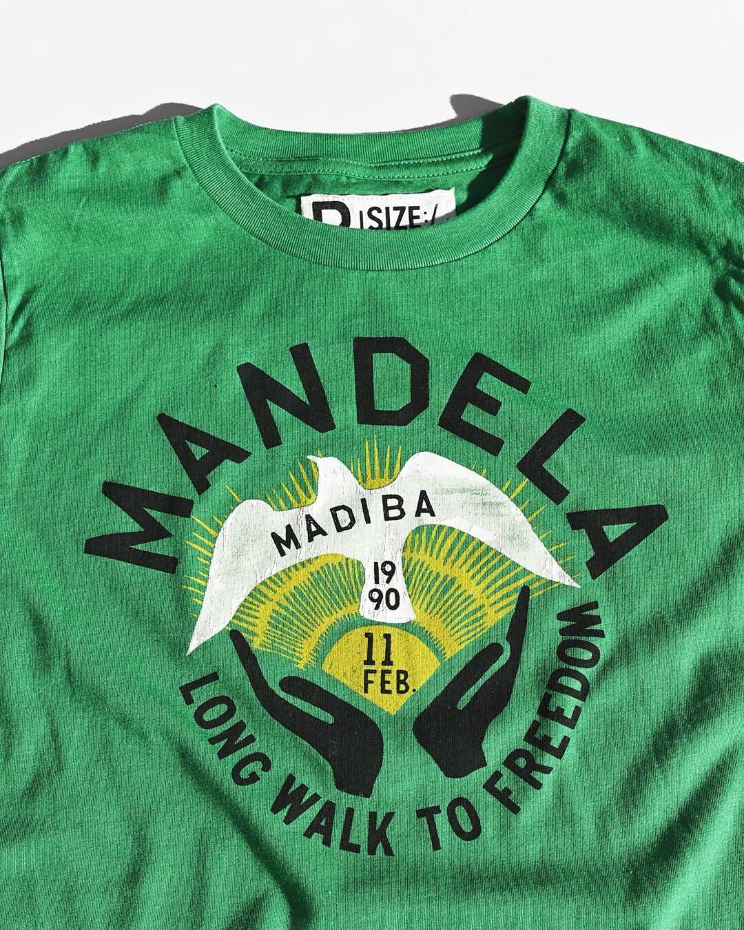 Mandela 'Long Walk to Freedom' Green Kid's Tee - Roots of Fight Canada