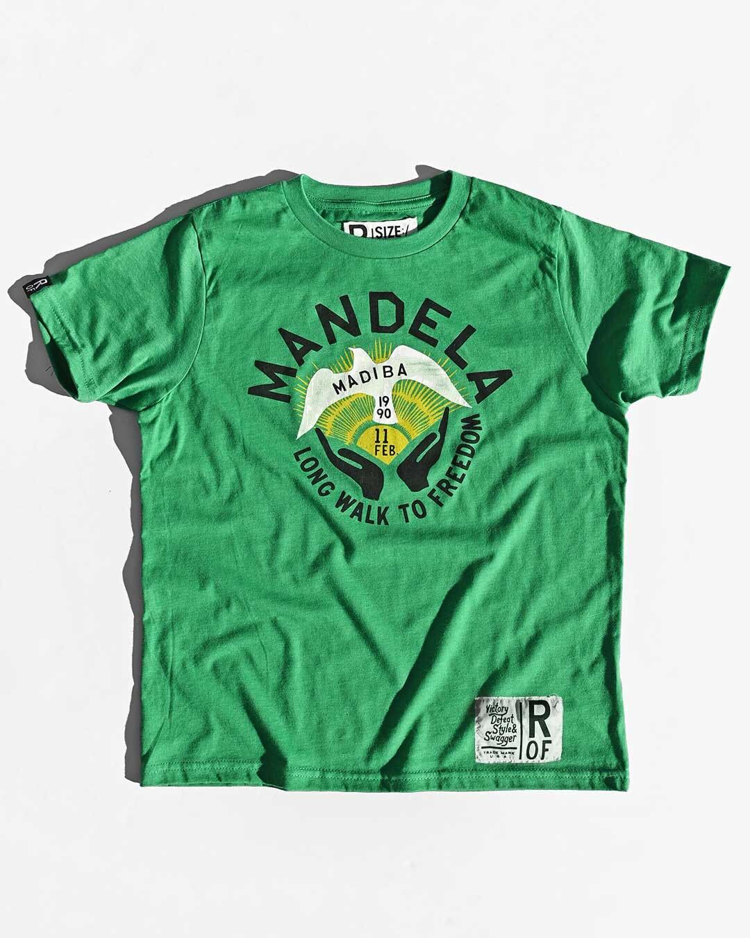 Mandela &#39;Long Walk to Freedom&#39; Green Kid&#39;s Tee - Roots of Fight Canada