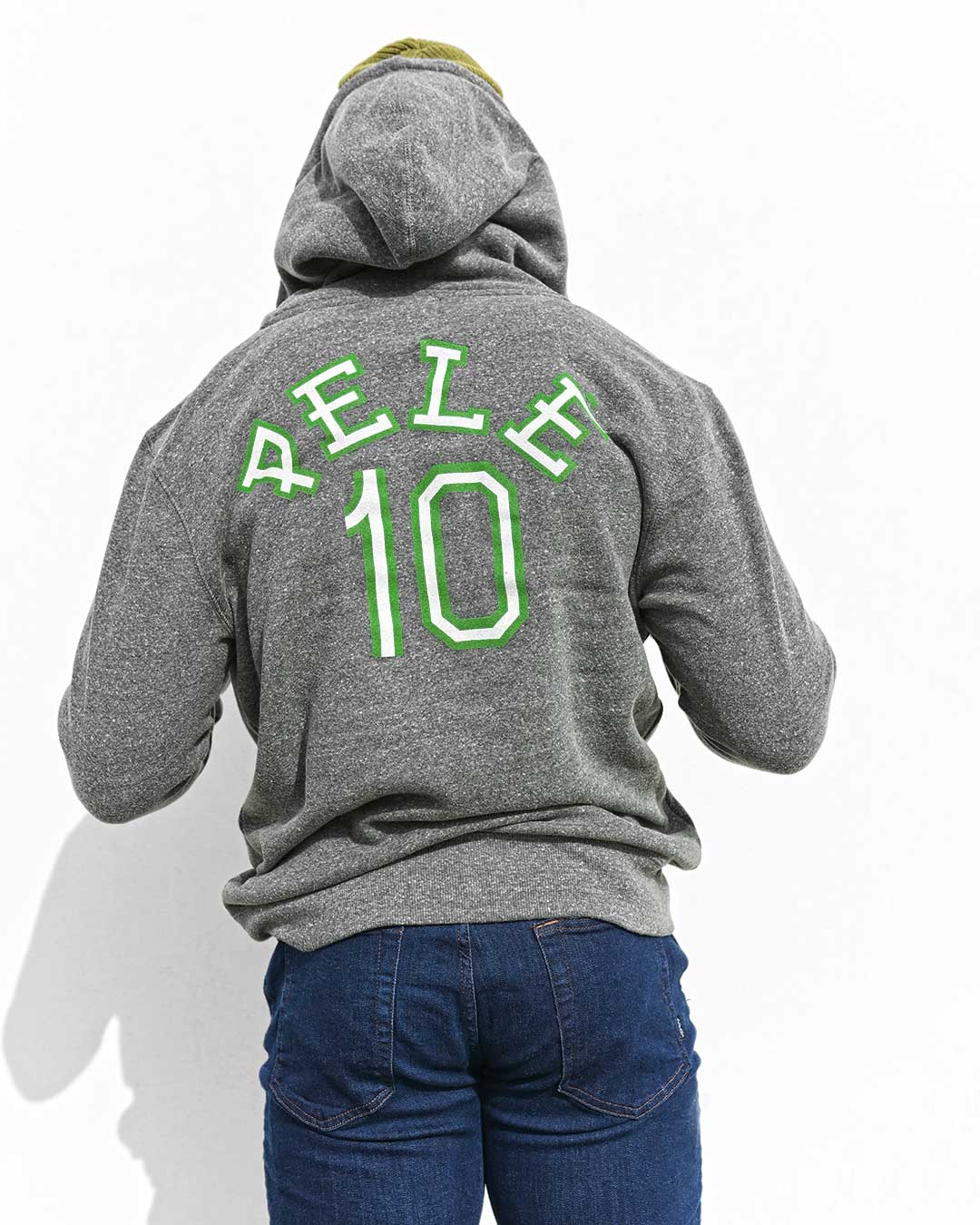 Pelé #10 Brasil Grey FZ Hoody - Roots of Fight