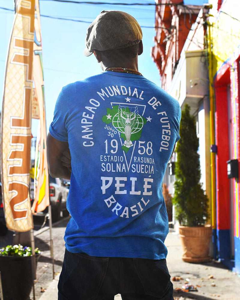 Pelé 1958 Brasil Blue Tee