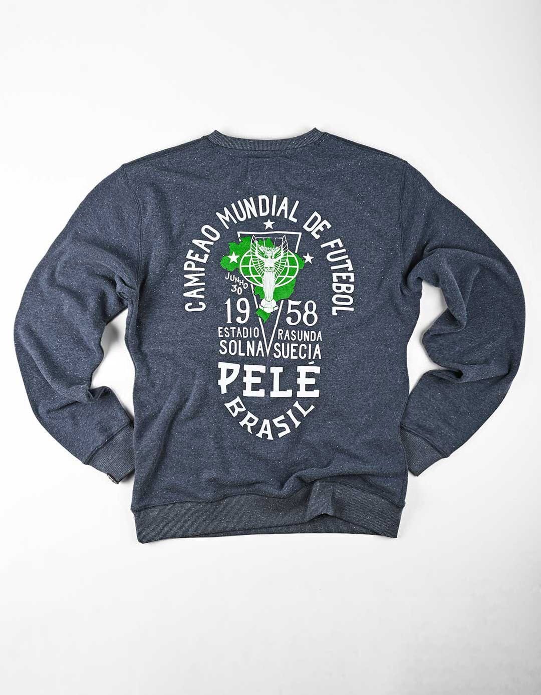 Pelé 1958 Brasil Navy Sweatshirt - Roots of Fight
