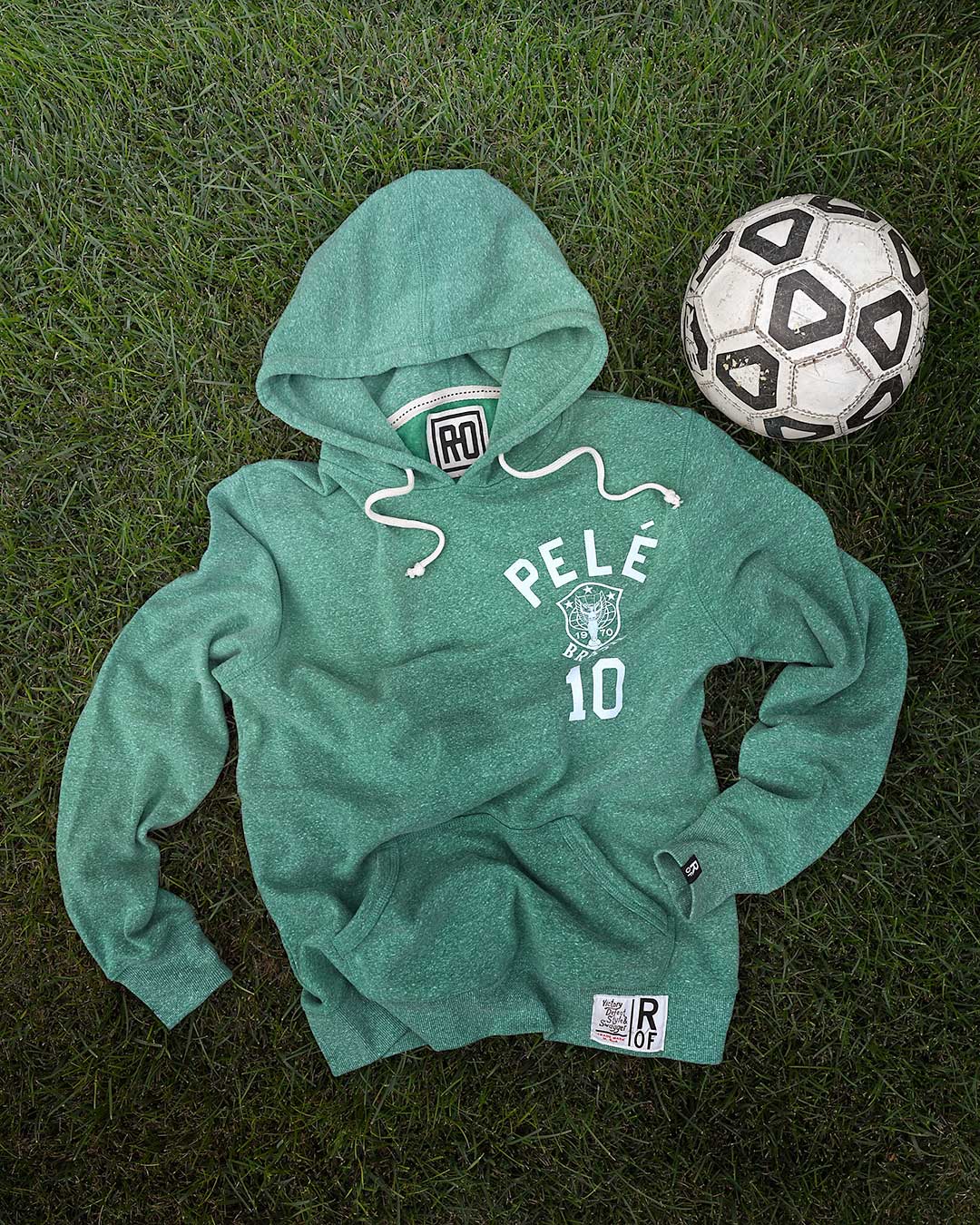 Pelé Brasil #10 Heather Green PO Hoody - Roots of Fight