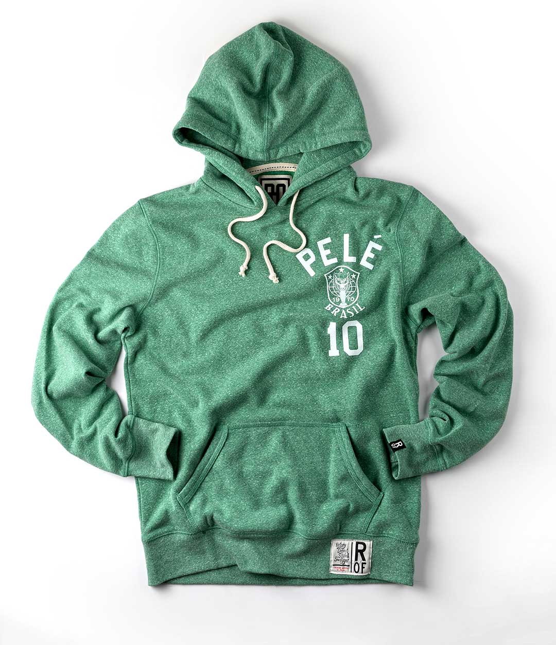 Pelé Brasil #10 Heather Green PO Hoody - Roots of Fight