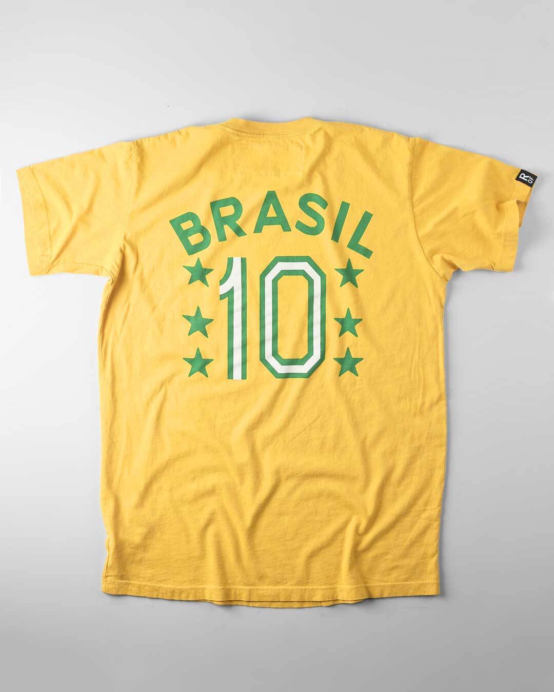 Pelé Brasil #10 Yellow Tee - Roots of Fight Canada