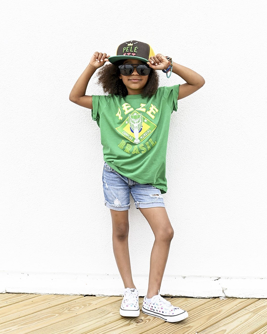 Pelé Brasil Green Kid's Tee - Roots of Fight Canada