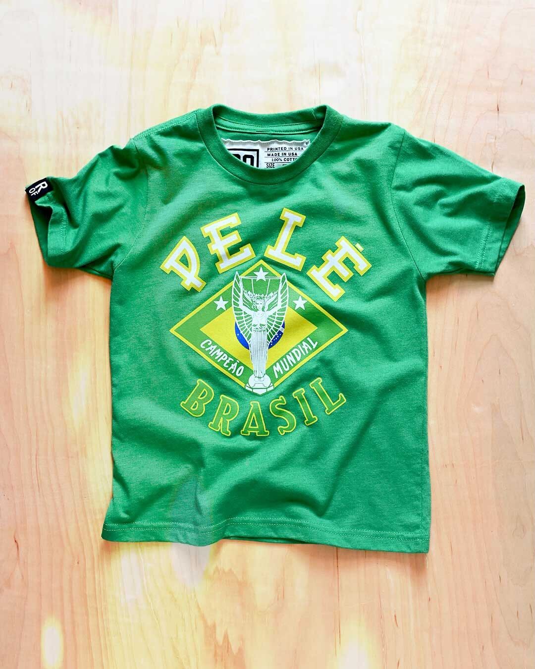 Pelé Brasil Green Kid's Tee - Roots of Fight Canada