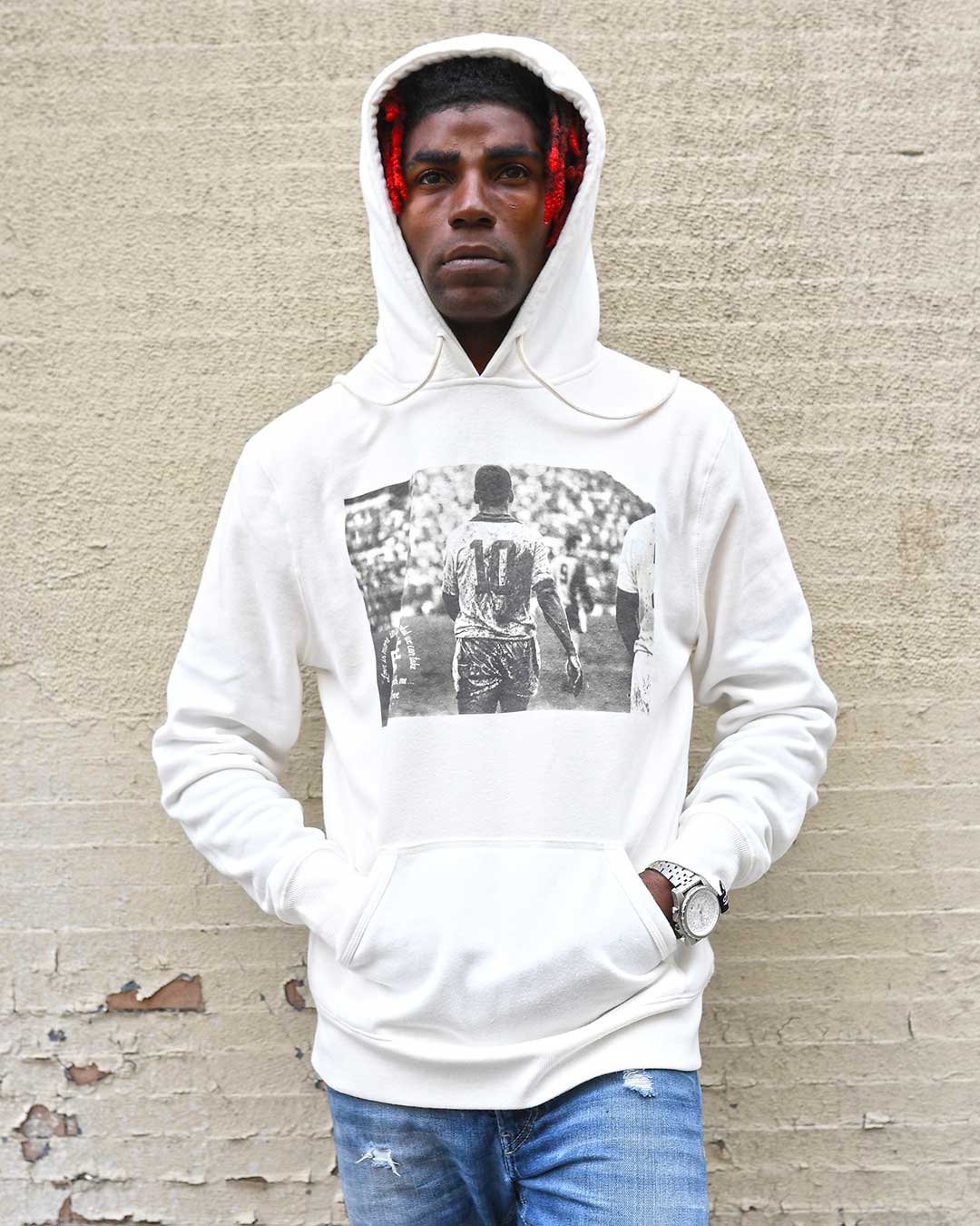 Pelé Tribute - Ivory PO Hoody - Roots of Fight