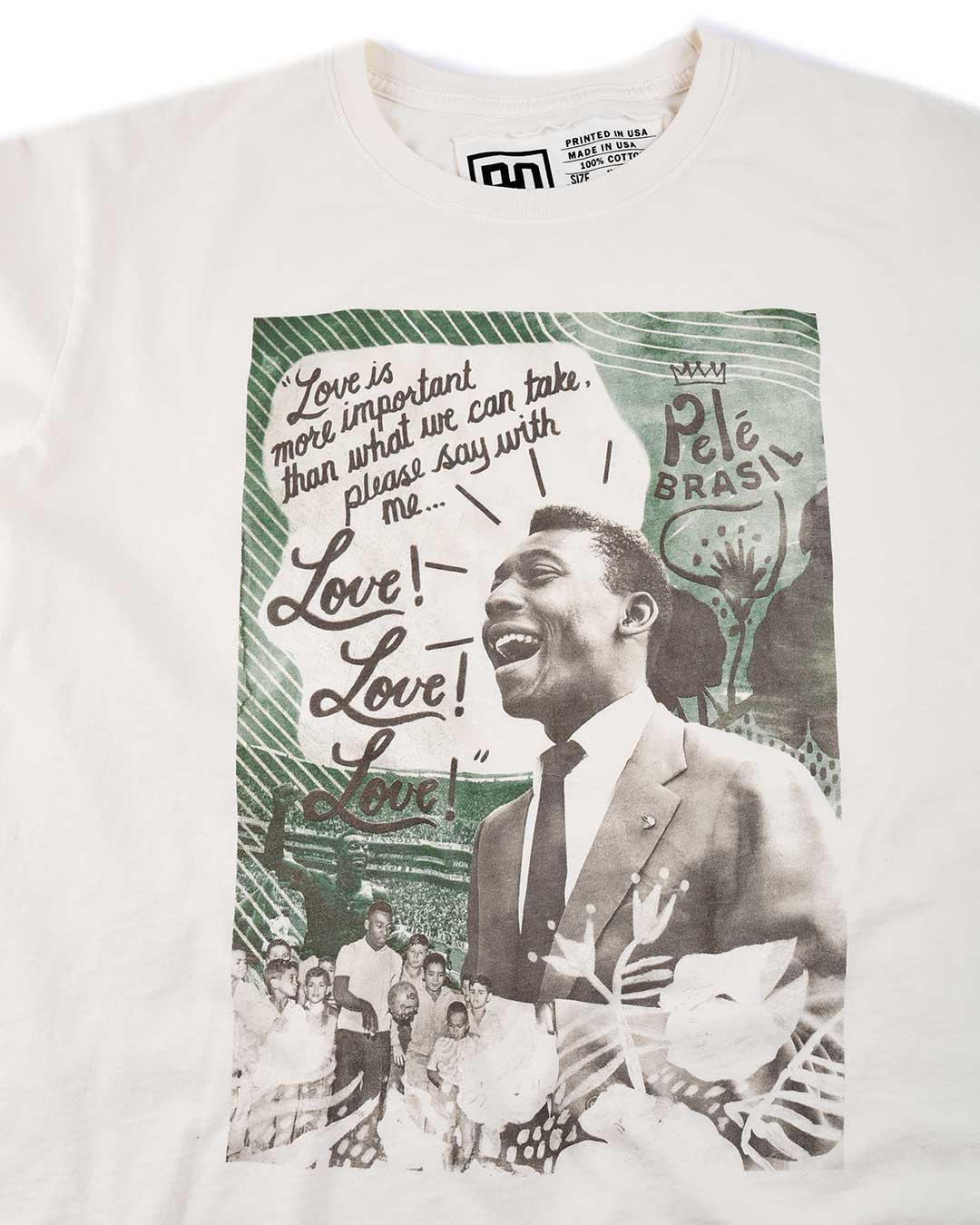 Pelé Tribute - White Photo Tee - Roots of Fight