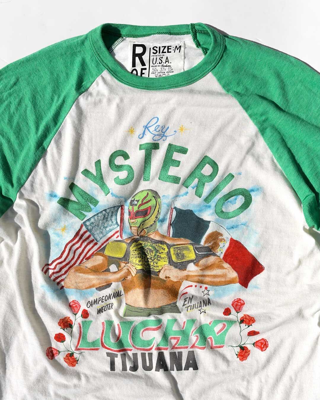 Rey Mysterio Lucha Green Raglan - Roots of Fight
