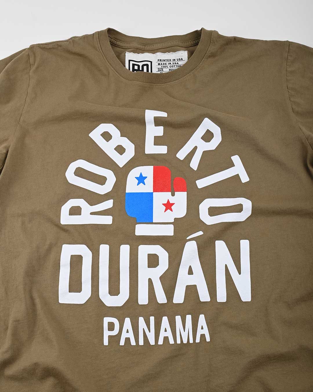 Roberto Duran Panama Olive Tee - Roots of Fight Canada