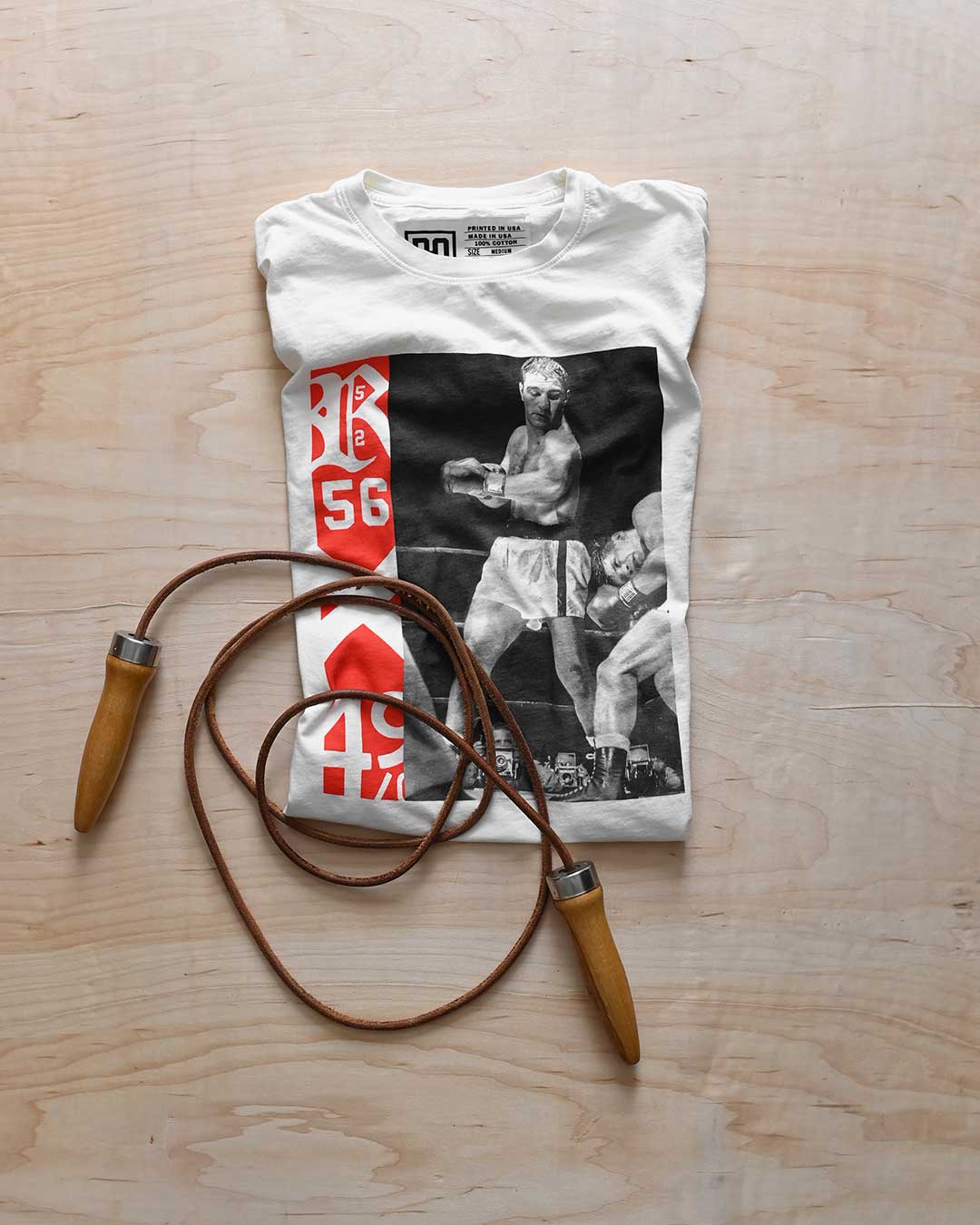 Rocky Marciano '56 Photo White Tee - Roots of Fight