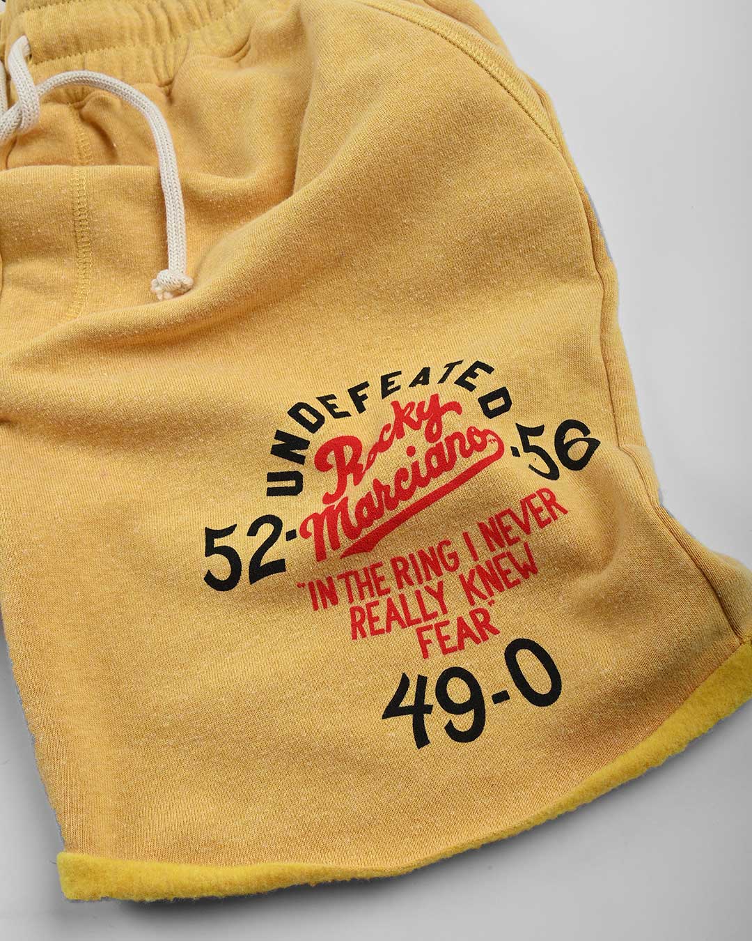 Rocky Marciano Undefeated Yellow Shorts - Roots of Fight