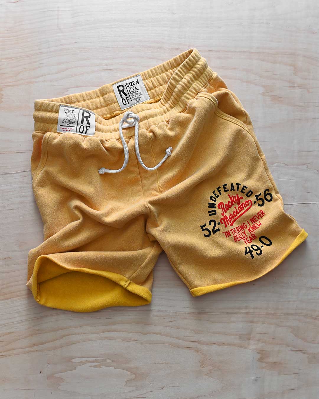 Rocky Marciano Undefeated Yellow Shorts - Roots of Fight