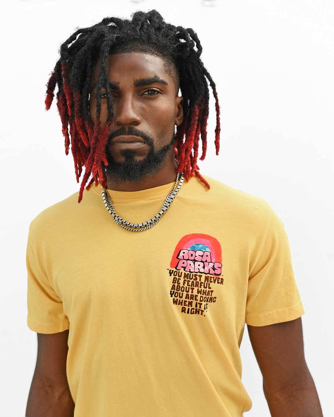 Rosa Parks &#39;Never Be Fearful&#39; Yellow Tee - Roots of Fight