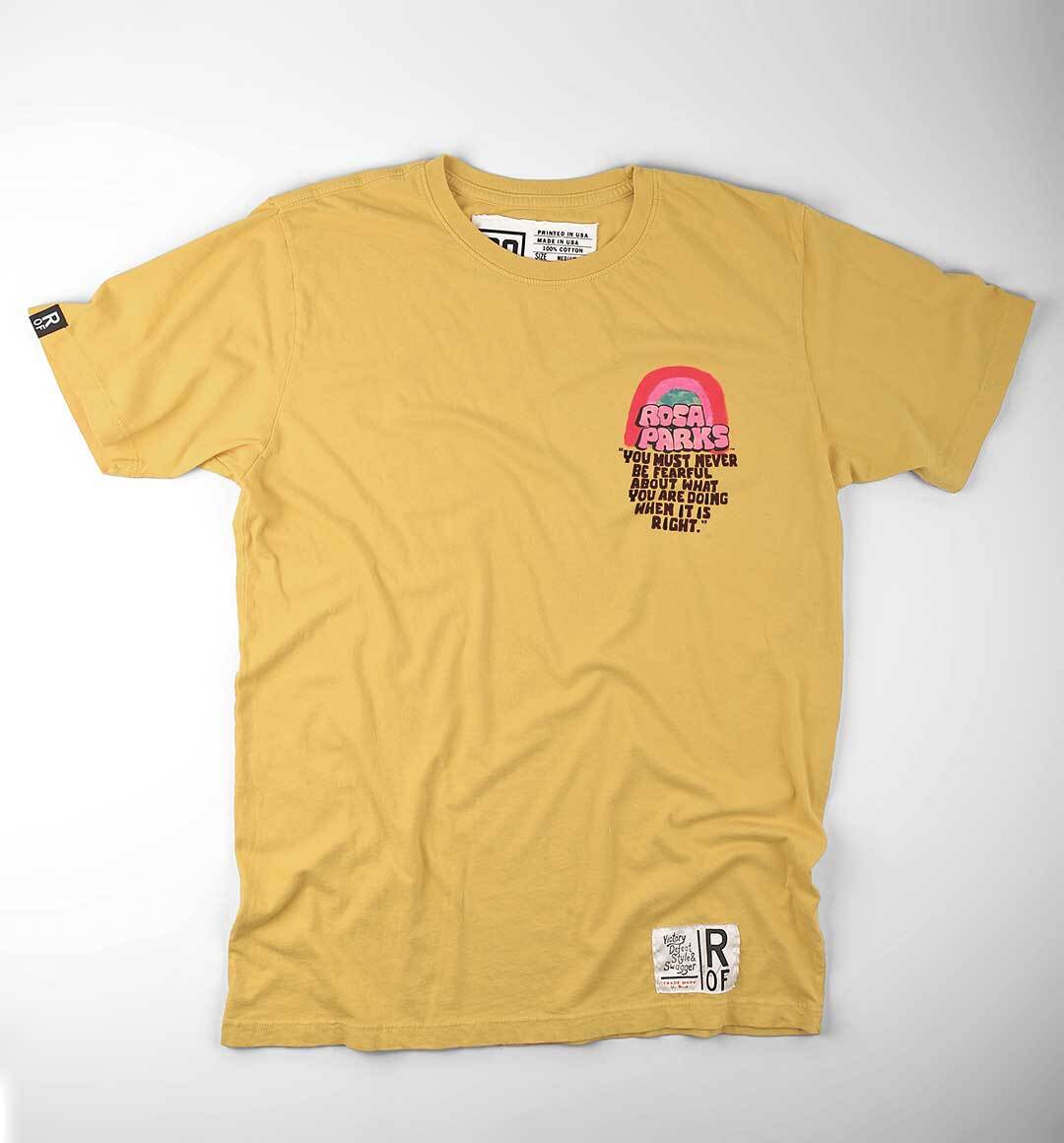 Rosa Parks &#39;Never Be Fearful&#39; Yellow Tee - Roots of Fight