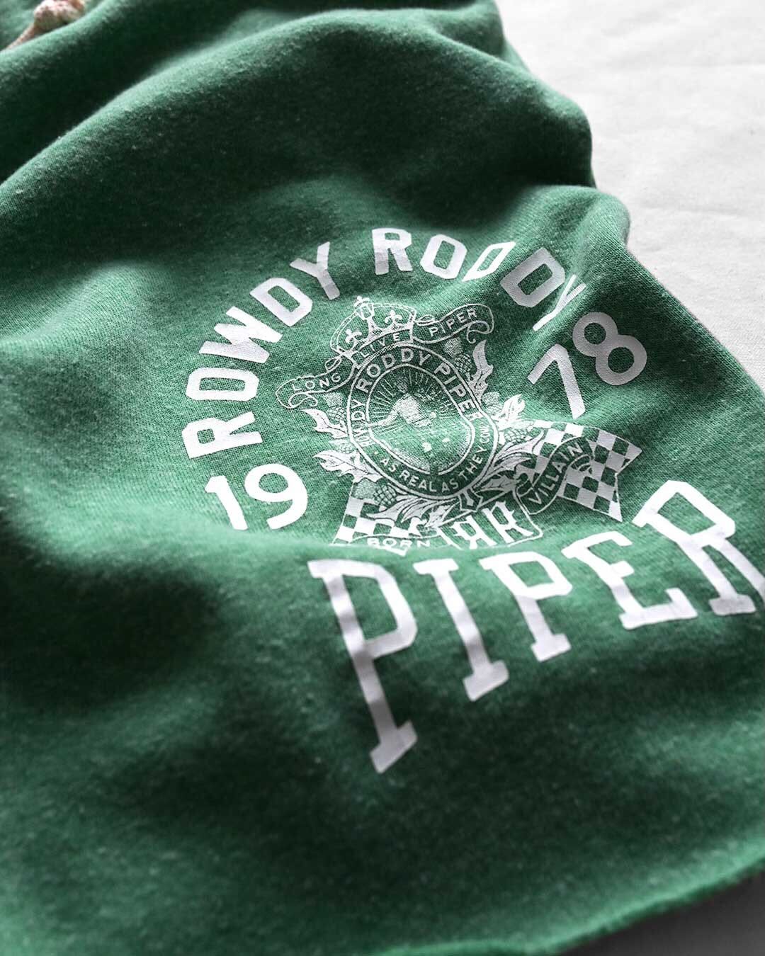 Rowdy Roddy Piper Born Villain Green Shorts - Roots of Fight