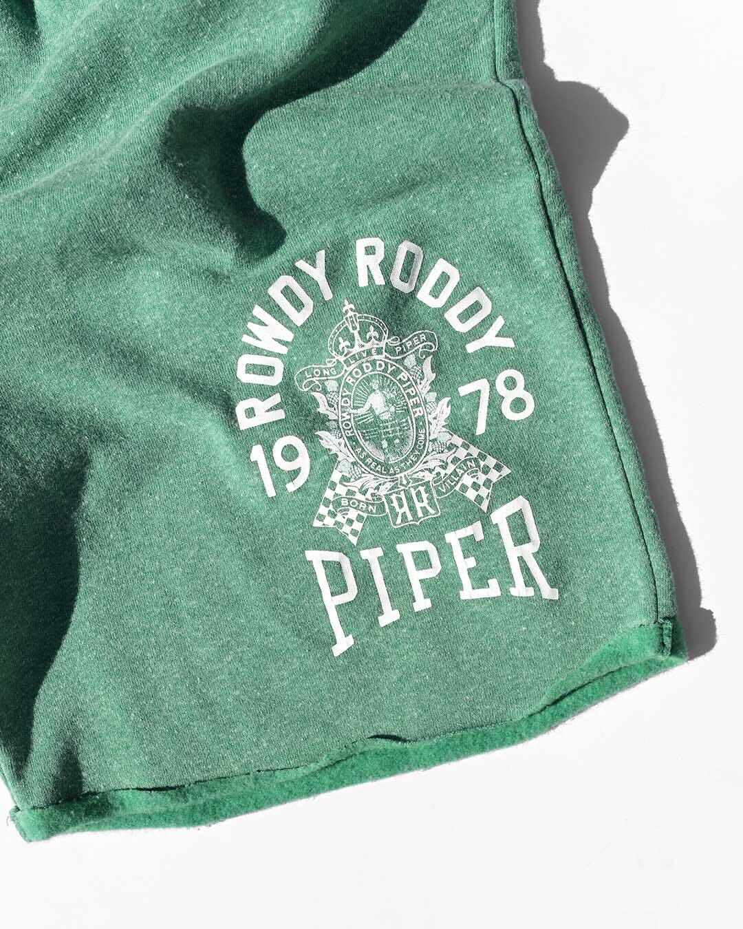 Rowdy Roddy Piper Born Villain Green Shorts - Roots of Fight