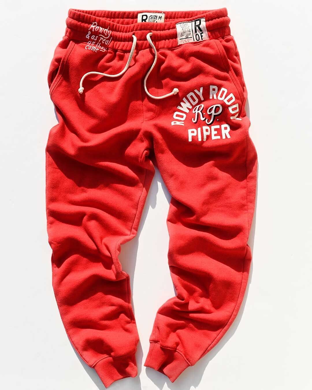 Rowdy Roddy Piper Red Sweatpants - Roots of Fight