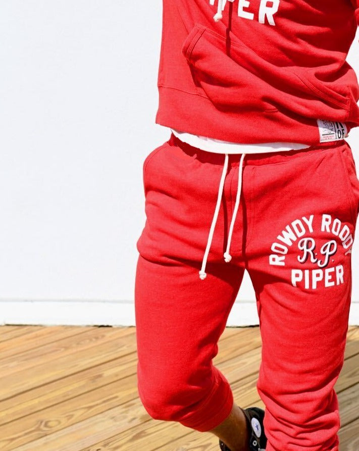 Rowdy Roddy Piper Red Sweatpants - Roots of Fight