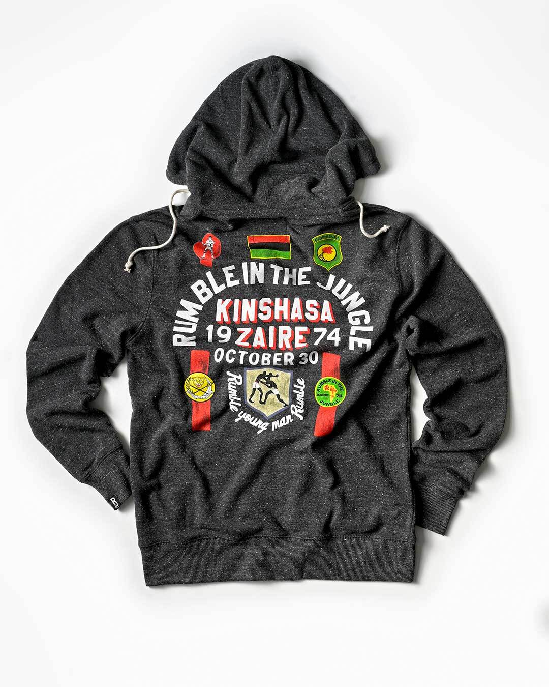 Rumble in the Jungle Anniversary Black FZ Hoody - Roots of Fight