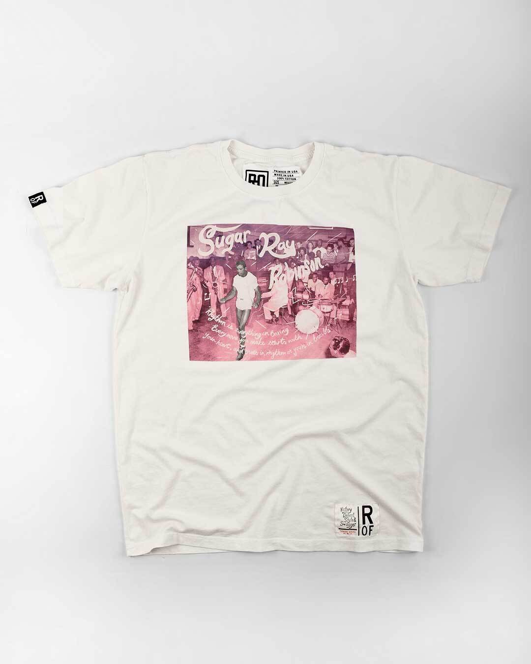Sugar Ray Robinson Rhythm Vintage White Tee - Roots of Fight