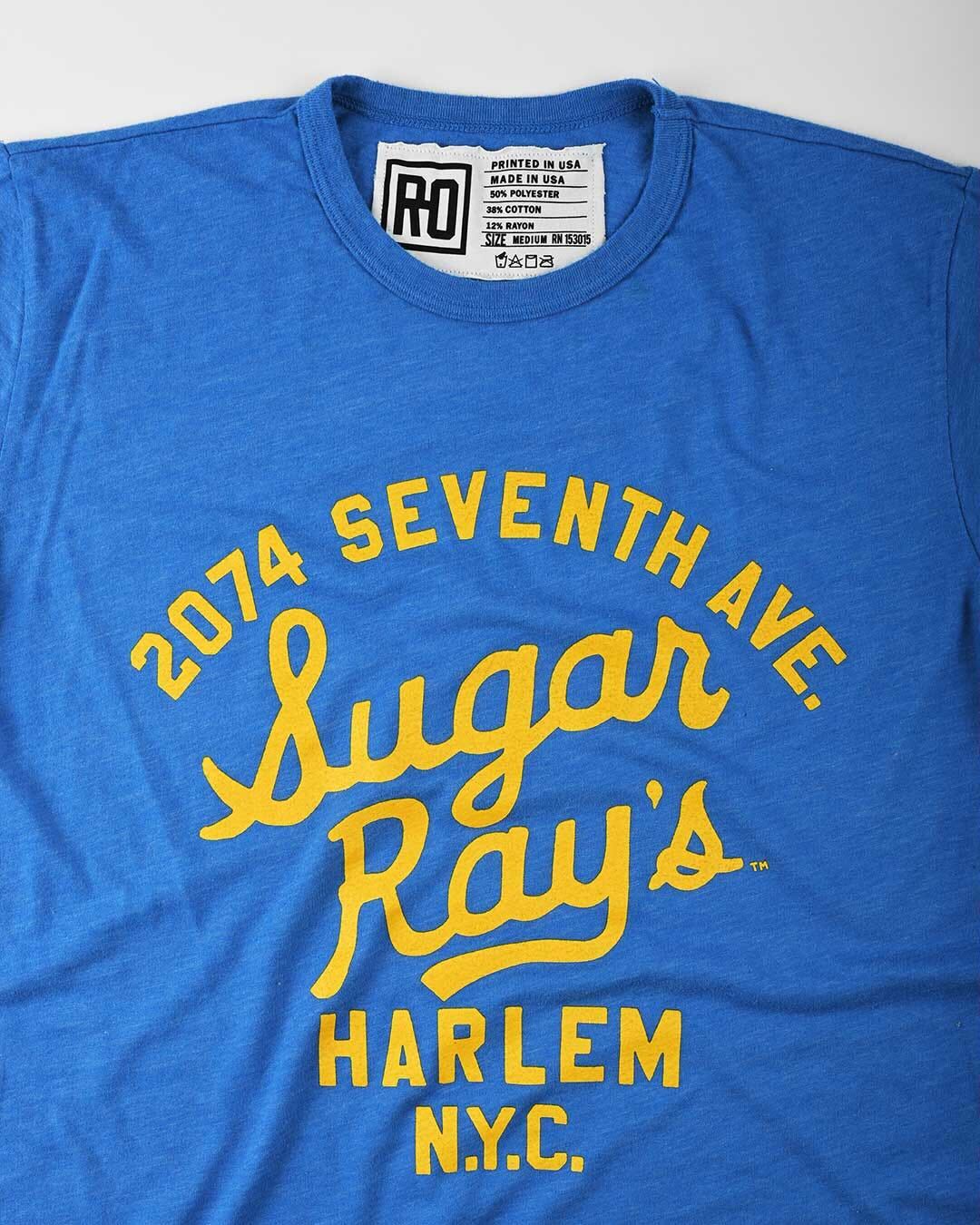 Sugar Ray Robinson Script Blue Tee - Roots of Fight