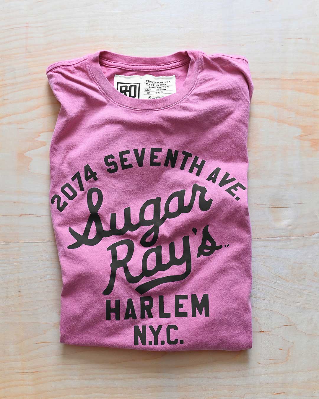 Sugar Ray Robinson Script Pink Tee - Roots of Fight