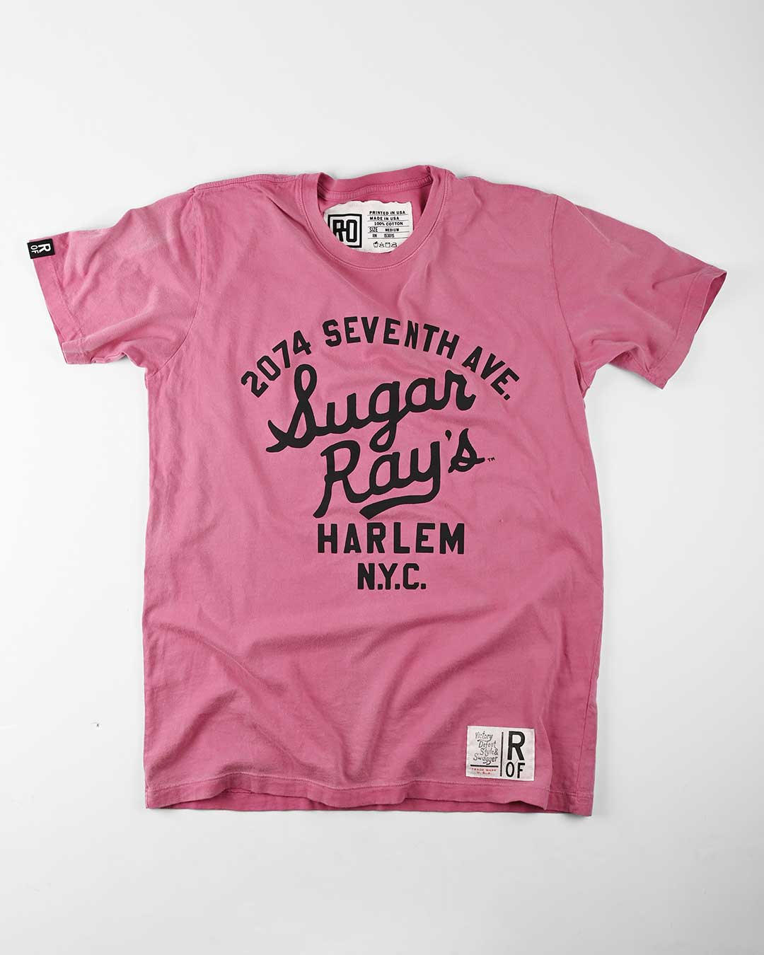 Sugar Ray Robinson Script Pink Tee - Roots of Fight