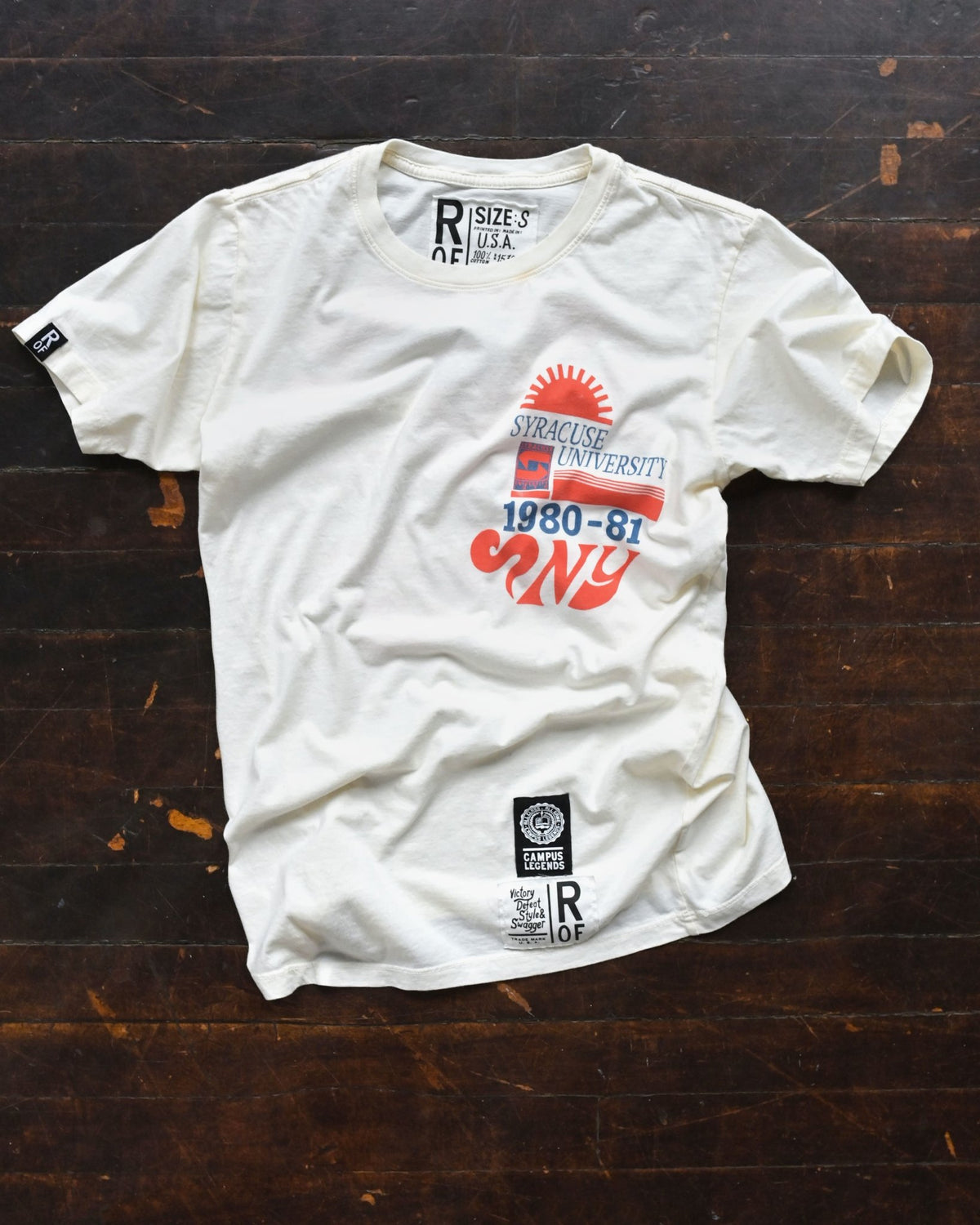 Syracuse University NY White Tee - Roots of Fight