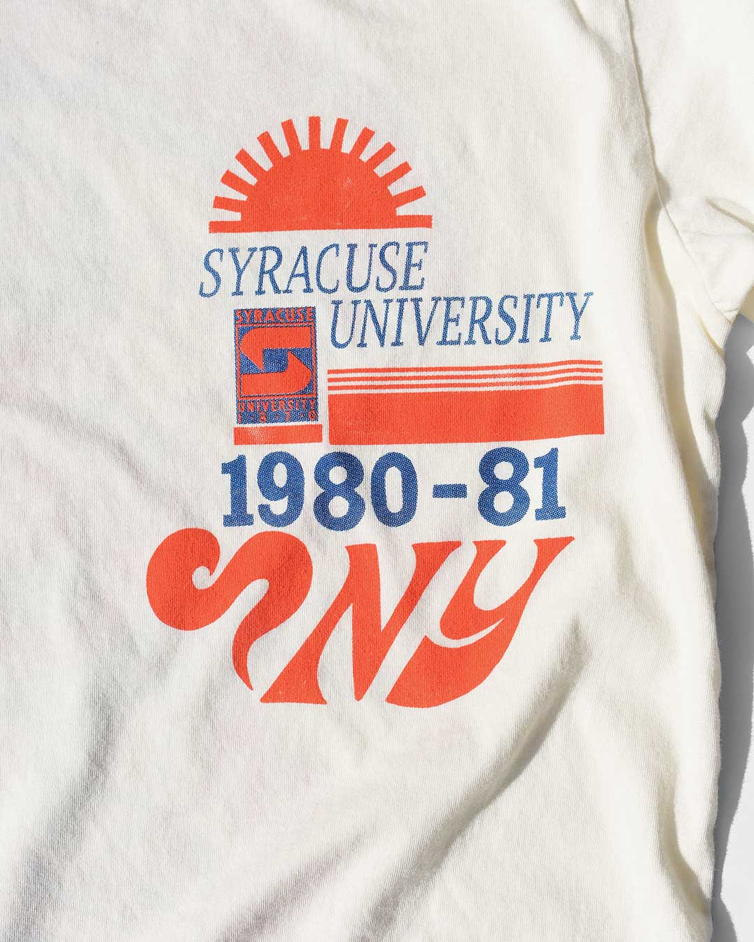 Syracuse University NY White Tee - Roots of Fight