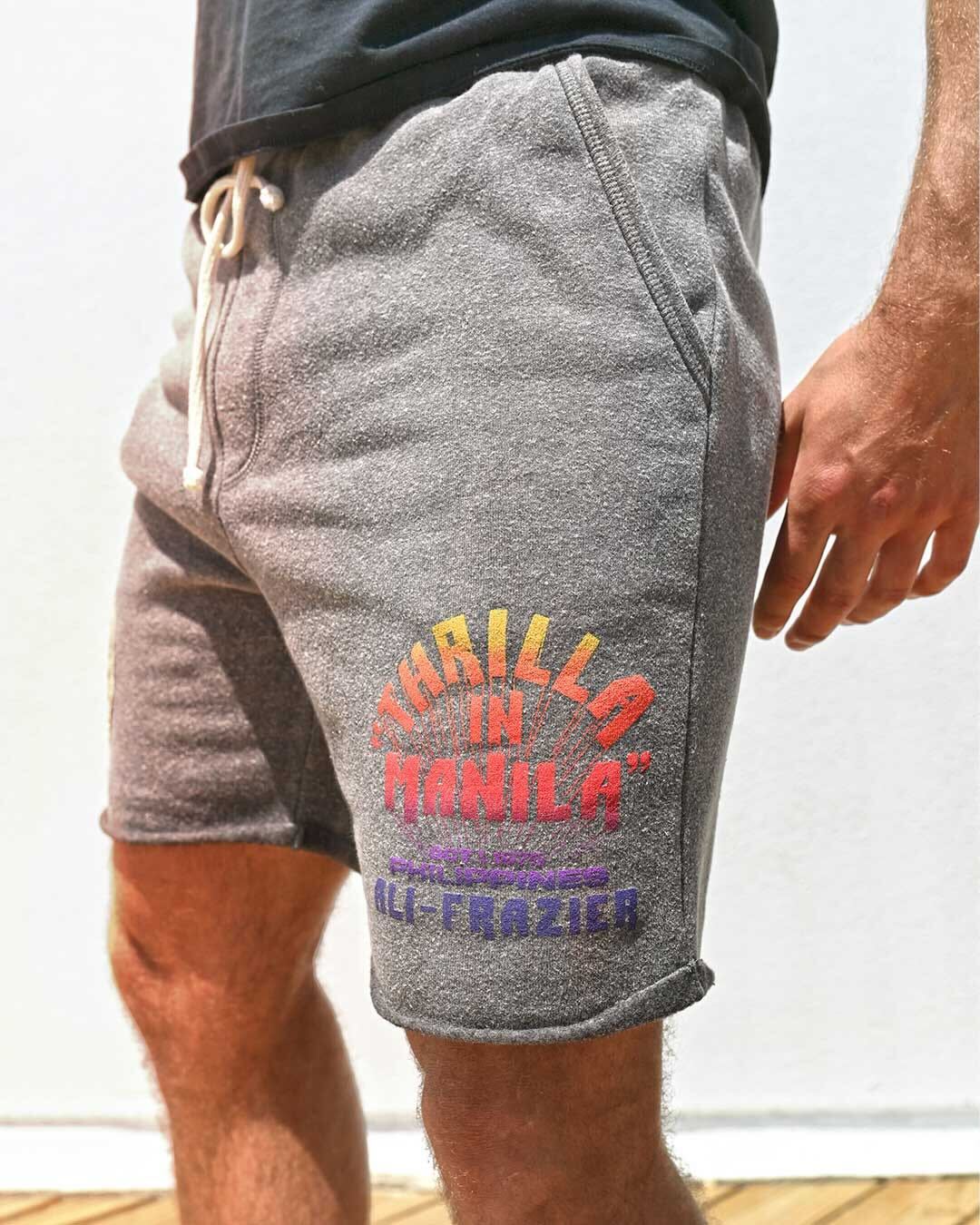 Thrilla in Manila Tribute Grey Shorts - Roots of Fight Canada
