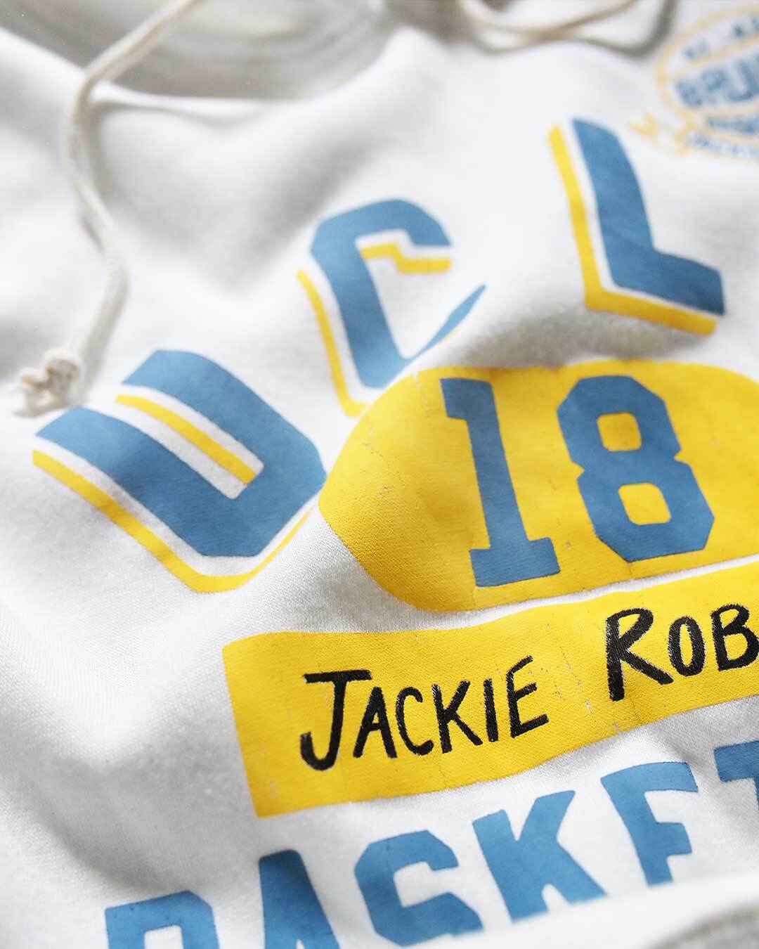 UCLA - Jackie Robinson Basketball Ivory PO Hoody - Roots of Fight