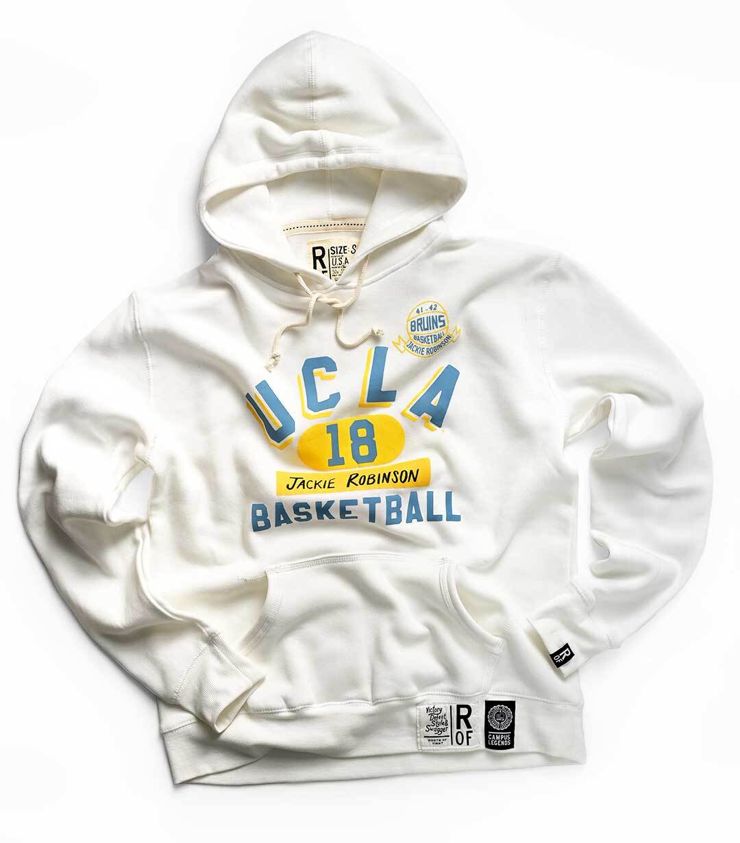 UCLA - Jackie Robinson Basketball Ivory PO Hoody - Roots of Fight