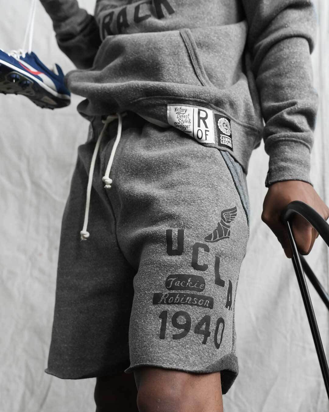 UCLA - Jackie Robinson Track Grey Shorts - Roots of Fight