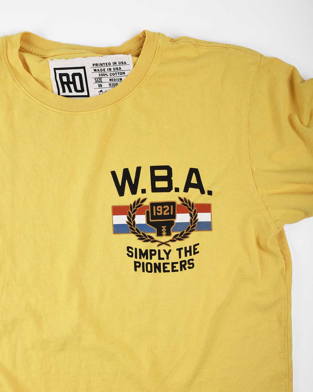 WBA  Simply The Pioneers Yellow Tee   Roots of Fight